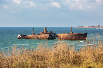 Evanghelia shipwreck in Costinesti shore 