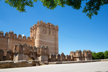 Mudejar castle in Coca, Castilla Leon in Spain