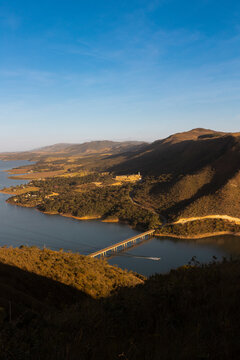 Paisagem visto da montanha do Lago de Furnas, Minas Gerais, Brasil
