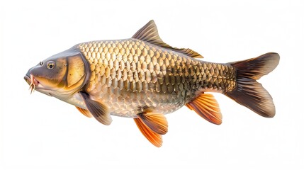 Naklejka premium Thai Carp Barbus gonionotus isolated on white background with Clipping Path : Generative AI