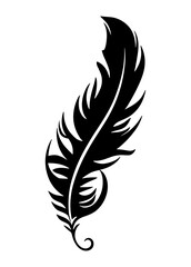 Obraz premium Feather vector icon isolated on white background