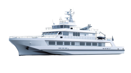 photo of a modern ferry, isolated on a white background