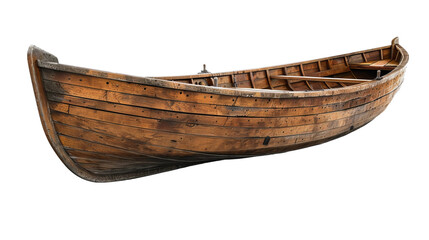 photo of a traditional canoe, isolated on a white background