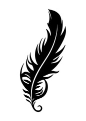 Obraz premium Feather vector icon isolated on white background