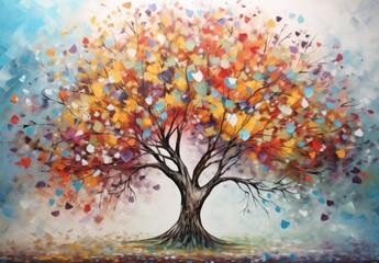 autumn tree in the park, AI generator