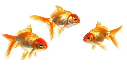 Fototapeta premium goldfish isolated on white background : Generative AI