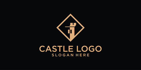 Creative castle logo design with unique concept , premium vector © arif