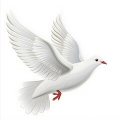free flying white dove isolated. symbol of peace isolated on white background, minimalism, png
