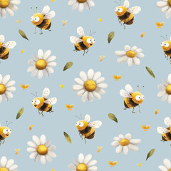 seamless pattern with bees