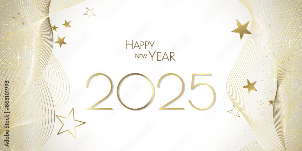 Wall mural happy new year 2025 design