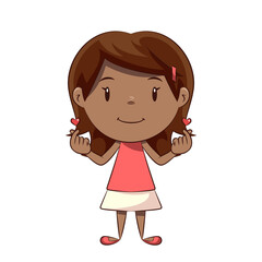 Little girl finger heart sign