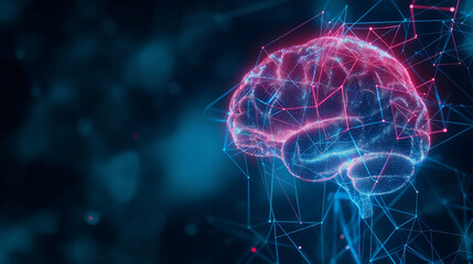 Digital Brain Interface neurotechnology and brain-computer interface concept in neuroscience. Generative AI