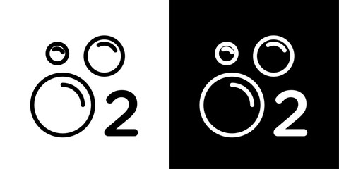 Oxygen O2 line icon vector illustration set.