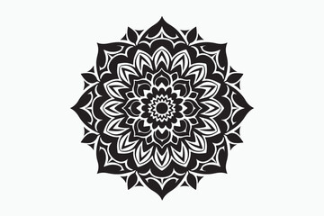 Mandala Rose vector silhouette illustration 