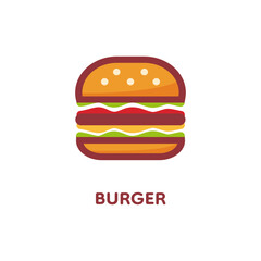 Burger logo design. Colored icon.