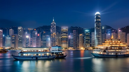 Fototapeta premium city skyline at night