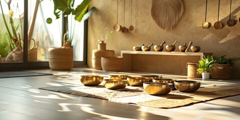 Relax in a vinylclad meditation room with Tibetan singing bowls and records. Concept Meditation Room, Vinyl Records, Tibetan Singing Bowls, Relaxation Space, Mindfulness Retreat