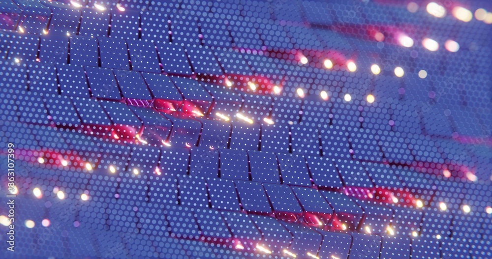 Aufkleber 3d abstract render of blue and red cubes with dot pattern - futuristic geometric design