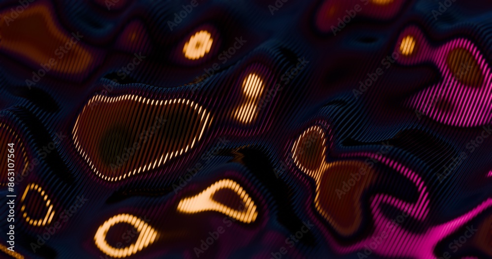 Aufkleber 3d abstract render of glowing wavy lines - futuristic geometric design