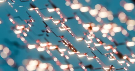 Abstract Geometric 3D Pattern with Blue Cubes.