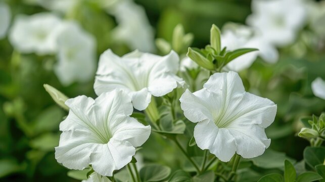 White Petunia in the Garden