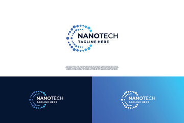 Nanotechnology logo design. Science logo design