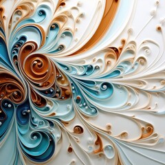 Abstract Quilling Art with Swirling Patterns