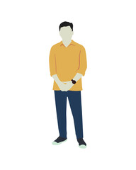 Flat vector people and illustration, man with casual outfit