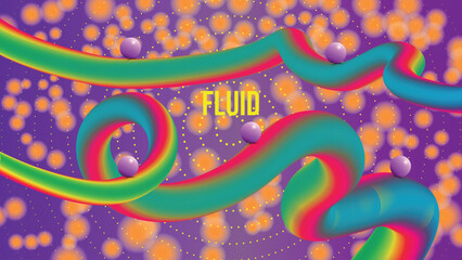 Colorful 3d fluid shape background.