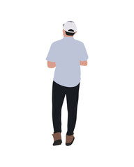 Flat vector people and illustration, man with casual outfit