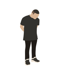 Flat vector people and illustration, man with casual outfit