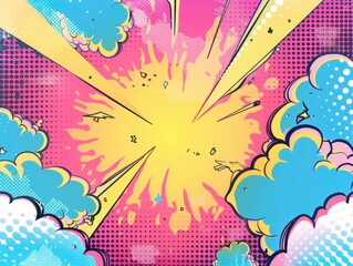 Blank colorful comic abstract background template © Johannes