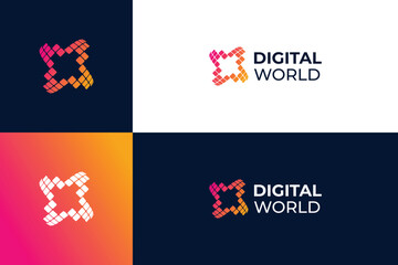 global logo design with artificial intelligence concept