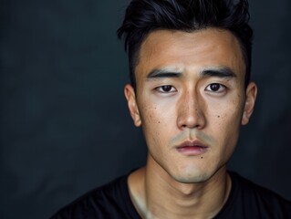 Obraz premium Portrait of young handsome Asian man isolated background