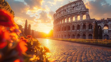Morning Light at the Colosseum, Italy - A beautiful shot of the Colosseum in Rome as the morning sun begins to shine.