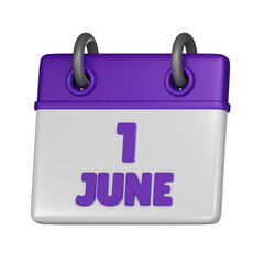 1 June 3d icon