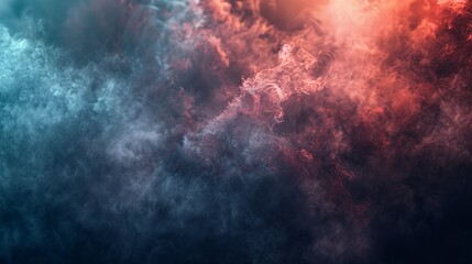 Fototapeta premium A colorful, swirling cloud of smoke with a red and blue hue