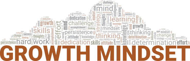 Obraz premium Growth Mindset word cloud conceptual design isolated on white background.