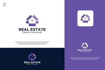 Fototapeta premium Home renovation logo design. Build house logo inspiration