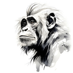 pencil drawing of a monkey