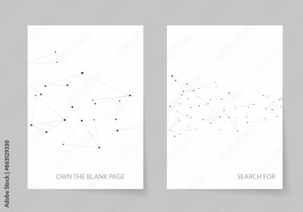 Poster Abstract grid link brochure design. Point communicate hub. Connect scientific random formula