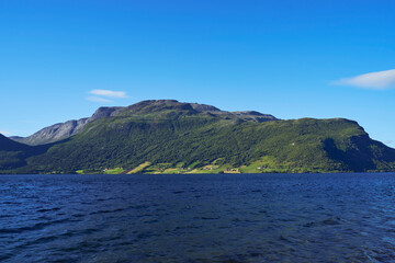 Fototapeta premium Image from the area of Vangsmjose Lake at Vang in Valdres, Oppland, Norway, of June 2024.