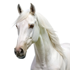 Naklejka premium Portrait white horse Isolated on white background