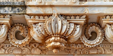 Adorned with intricate stone carvings Lotus Mahal in Royal Centre Hampi. Concept Historical Architecture, Lotus Mahal, Hampi, Stone Carvings, Royal Centre