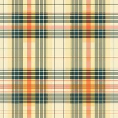 Fototapeta premium Seamless pattern ornament tartan, check in retro colors