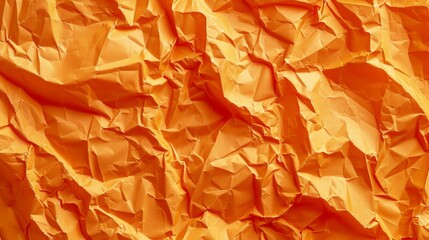Crumpled orange packaging paper
