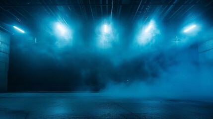 dark empty street, blue light background