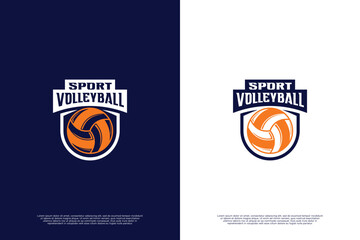 Volleyball team logo design with shield emblem