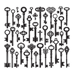 Set of Silhouettes keys-vector 