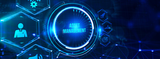 Asset management. Business, Technology, Internet and network concept. 3d illustration